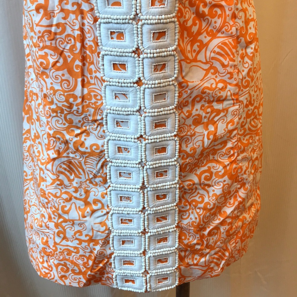 Lilly Pulitzer Orange and White Print Dress - Picture 3 of 7